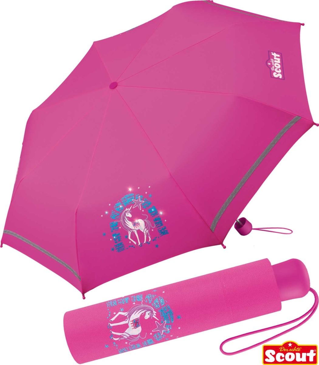 Scout Kinder-Taschenschirm mit reflektierendem Streifen Lilac Unicorn,  21,99 €