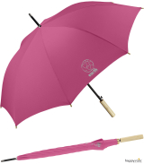 Happy Rain Earth  nachhaltiger Stockschirm eco mit Automatik - fuchsia pink