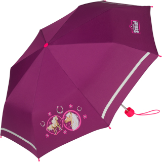 Scout Kinder-Taschenschirm mit reflektierendem Streifen Pink Horse, € 22,99