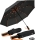 iX-brella BIG Fiberglas Taschenschirm 104cm mit farbigen Doppel-Speichen - schwarz-orange