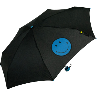 Super Mini Taschenschirm Smiley - blau