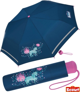 Scout Kinder-Taschenschirm mit reflektierendem Streifen € Horse, Pink 22,99