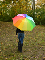 iX-brella XXL 124cm Fiberglas Golf-Taschenschirm mit Automatik - rainbow