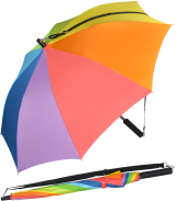 iX-brella Umhängeschirm Hands-Free - der Automatik-Regenschirm mit Gurt - Regenbogen