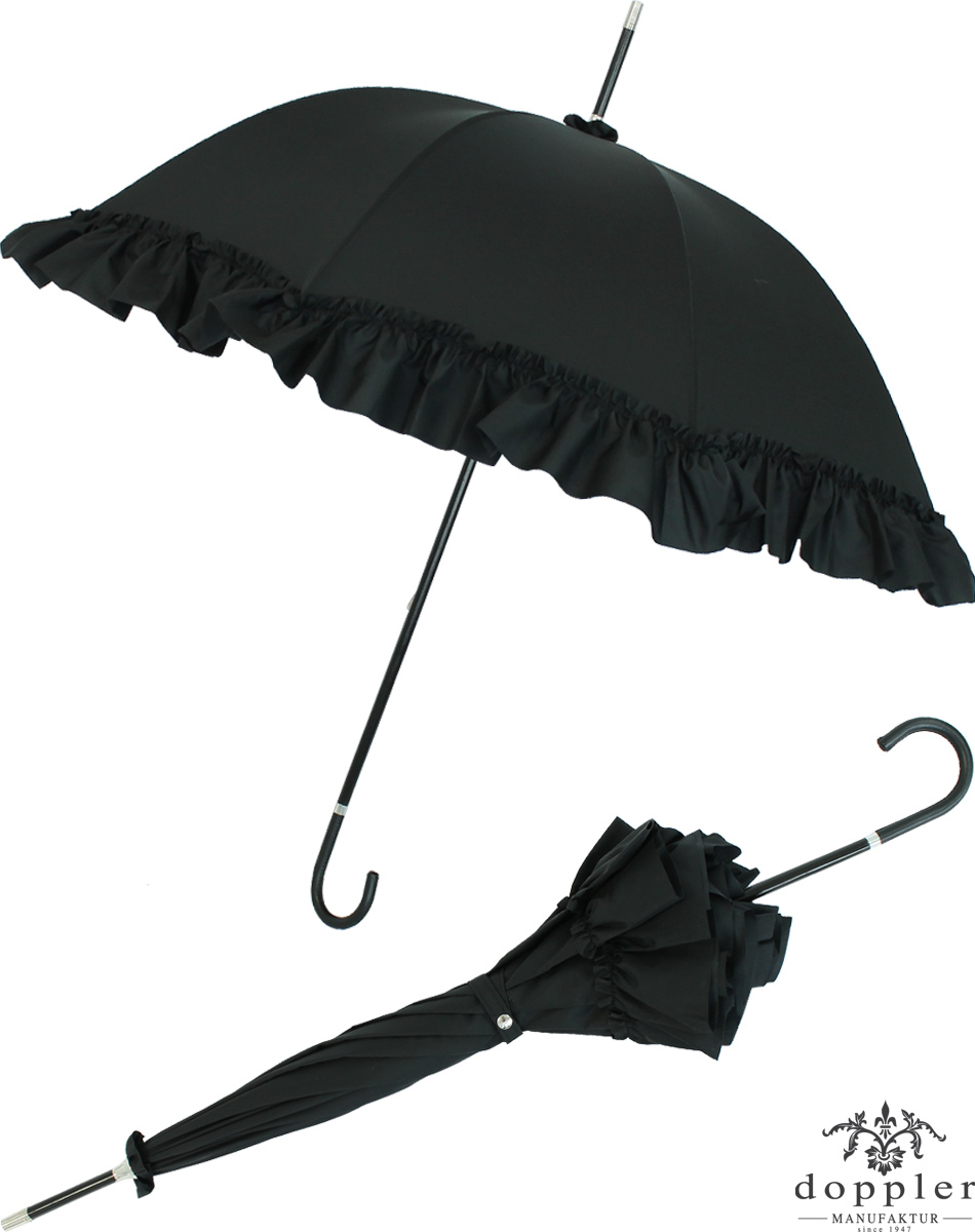 Doppler Manufaktur Regenschirm handgearbeitet 159,00 Wien mit Rüsche, - €
