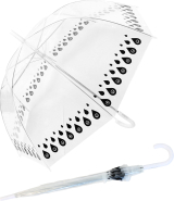 Damen Regenschirm durchsichtig transparent mit Automatik...