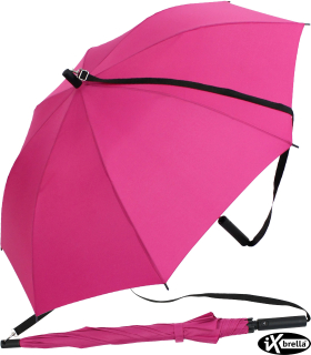 iX-brella Umhängeschirm Hands-Free - der Automatik-Regenschirm mit Gurt - pink